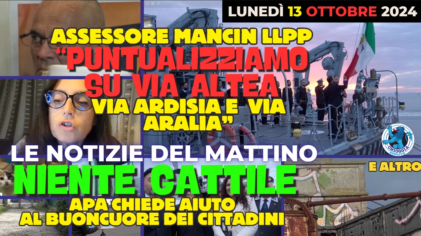 COSA C'E' DI NUOVO, Le notizie di oggi, lunedi 14 ottobre 2024